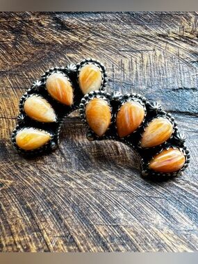Sterling Silver Spiny Oyster Crawler Earrings Southwestern Studs